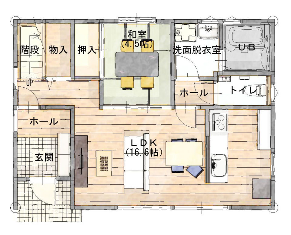 お子様の将来を考える若いパパママに - 1階 56.5㎡(17.09坪)(C)シティハウス産業株式会社